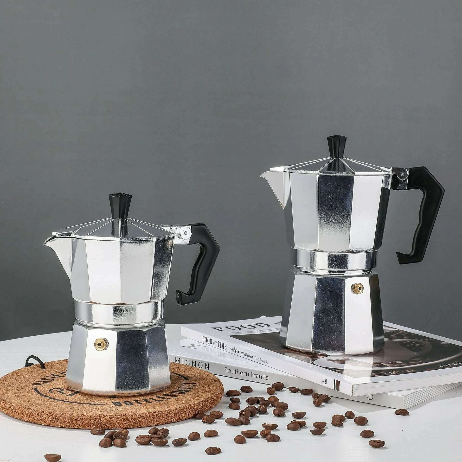 150 300 600 Aluminum Moka Pot with Electric Burner Stove Top Coffee Maker Espresso Percolator Mocha Kettle Heater Home Household - KIMLUD