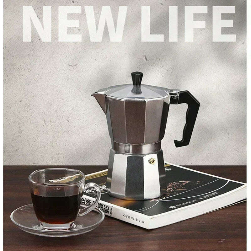 150 300 600 Aluminum Moka Pot with Electric Burner Stove Top Coffee Maker Espresso Percolator Mocha Kettle Heater Home Household - KIMLUD