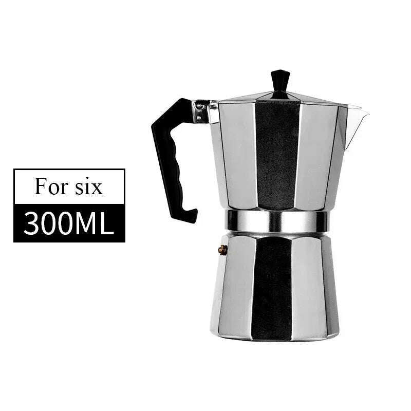 150 300 600 Aluminum Moka Pot with Electric Burner Stove Top Coffee Maker Espresso Percolator Mocha Kettle Heater Home Household - KIMLUD