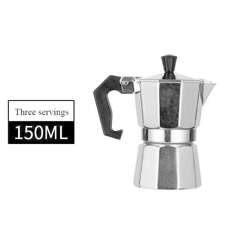 150 300 600 Aluminum Moka Pot with Electric Burner Stove Top Coffee Maker Espresso Percolator Mocha Kettle Heater Home Household - KIMLUD