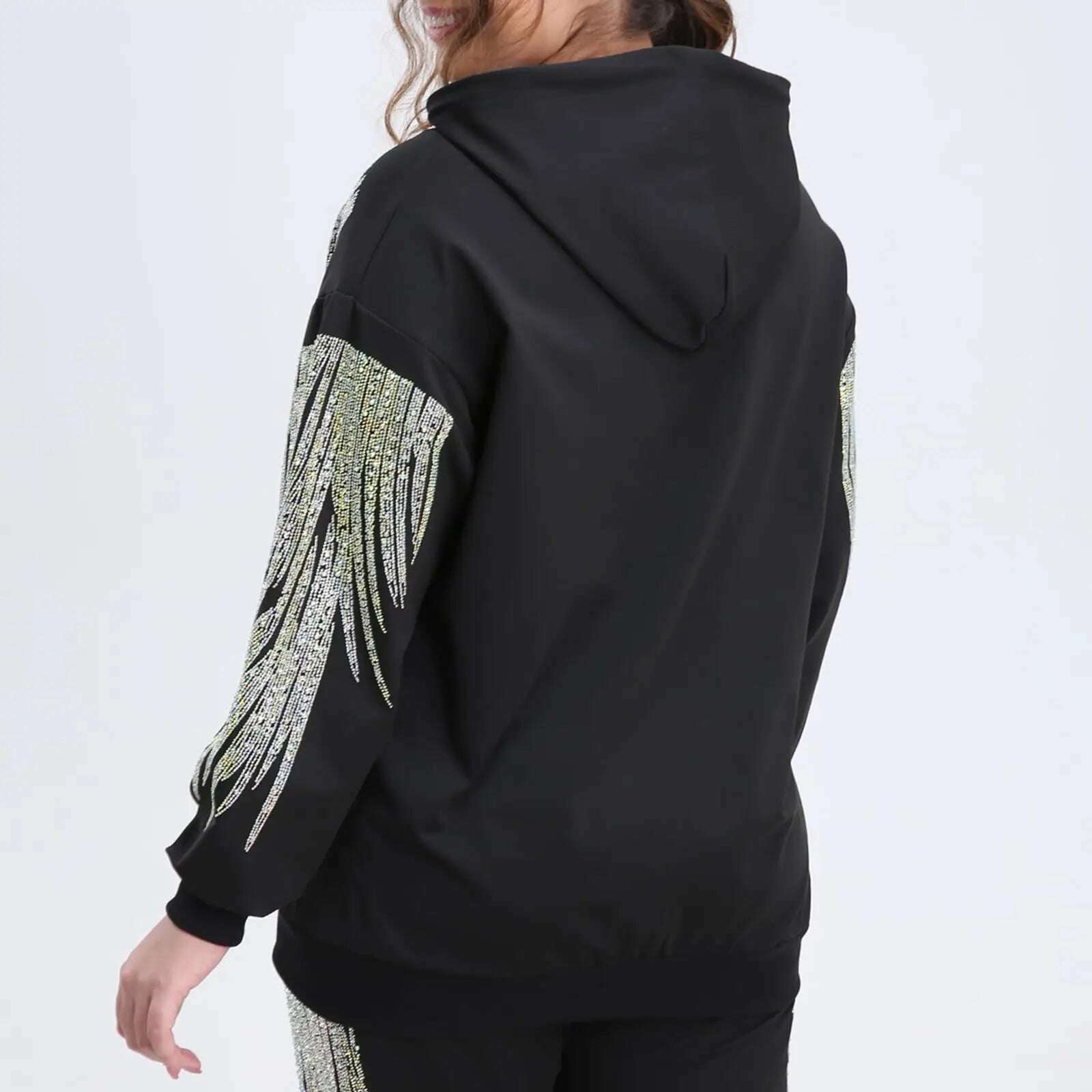 150KG Plus Size Women Luxury Zip Up Hoodie Vintage Big Size Brand Hooded Sweatshirt with Zipper Oversized Jacket Y2K Streetwear - KIMLUD