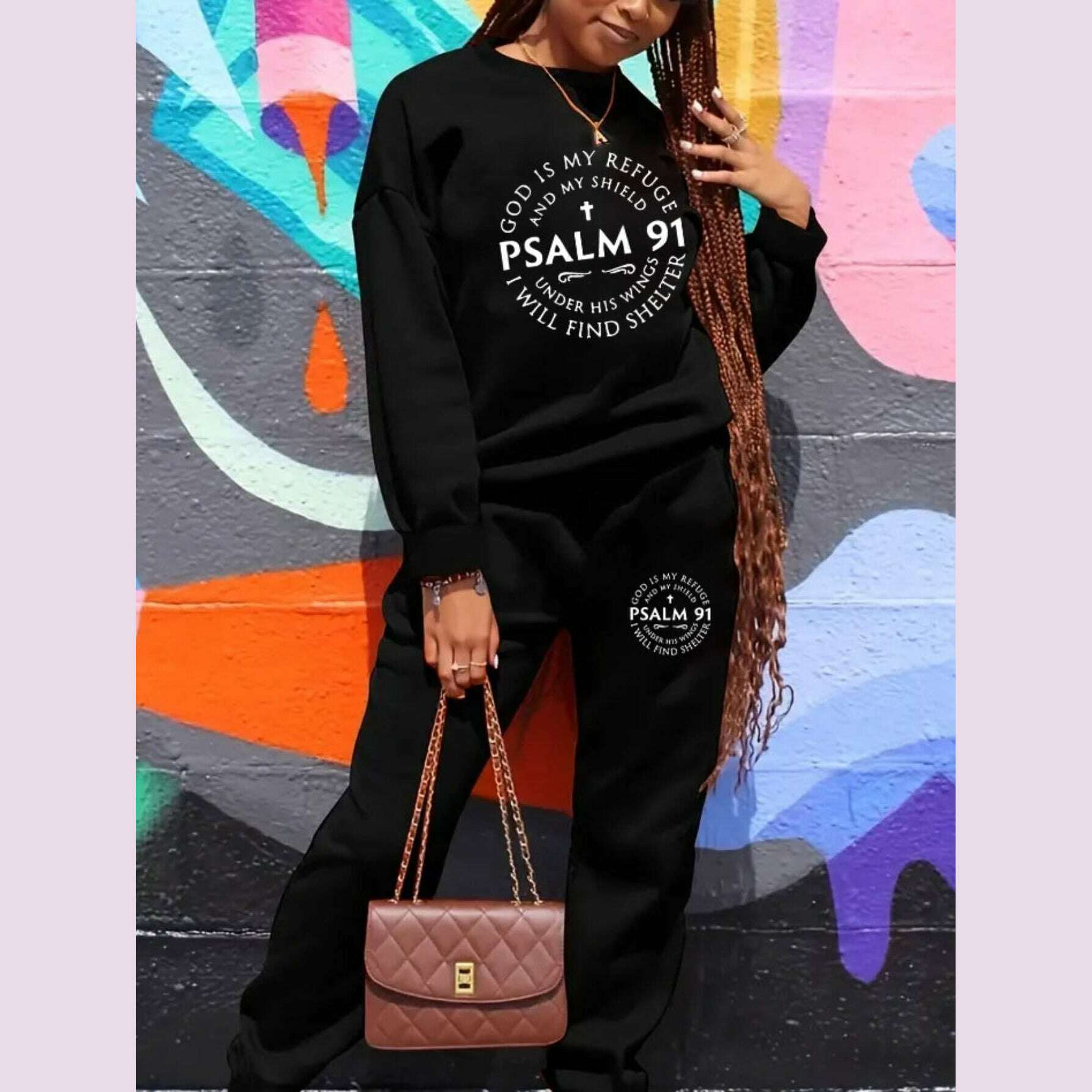 plus-size-casual-psalm-91-print-sweatshirt-and-sweatpants-co-ord-set---polyester-spandex-knitted-fabric-crew-neck-slight-stretch-alphabet-patternkimlud-womens-fashion-34626088