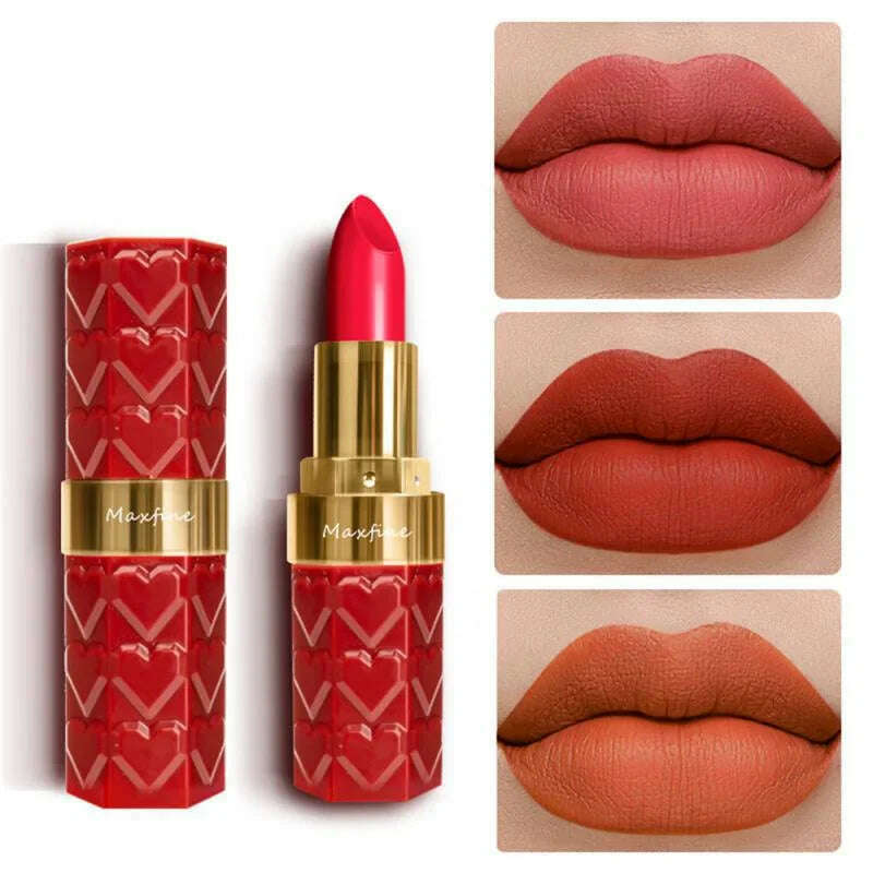 KIMLUD, 18 Color Matte Lipstick Waterproof Long-Lasting Velvet Lipstick Sexy Red Pink Brown Lipstick Non-stick Cup Batom Makeup Cosmetic, KIMLUD Women's Clothes