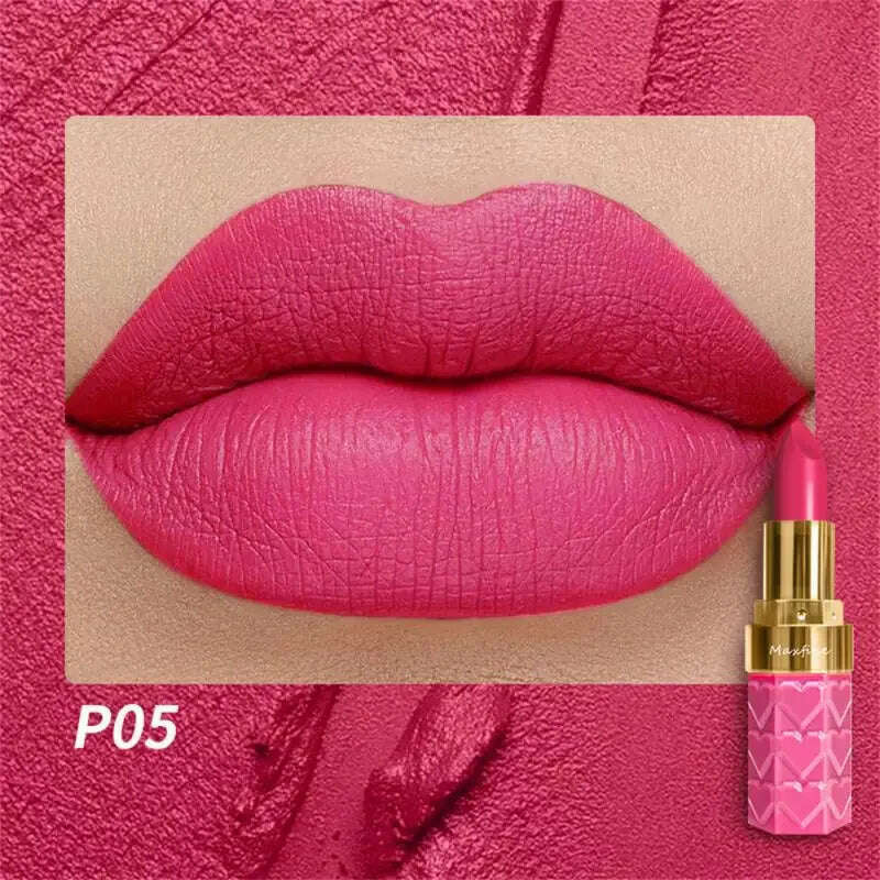 KIMLUD, 18 Color Matte Lipstick Waterproof Long-Lasting Velvet Lipstick Sexy Red Pink Brown Lipstick Non-stick Cup Batom Makeup Cosmetic, P05-4.2g / CHINA, KIMLUD Women's Clothes