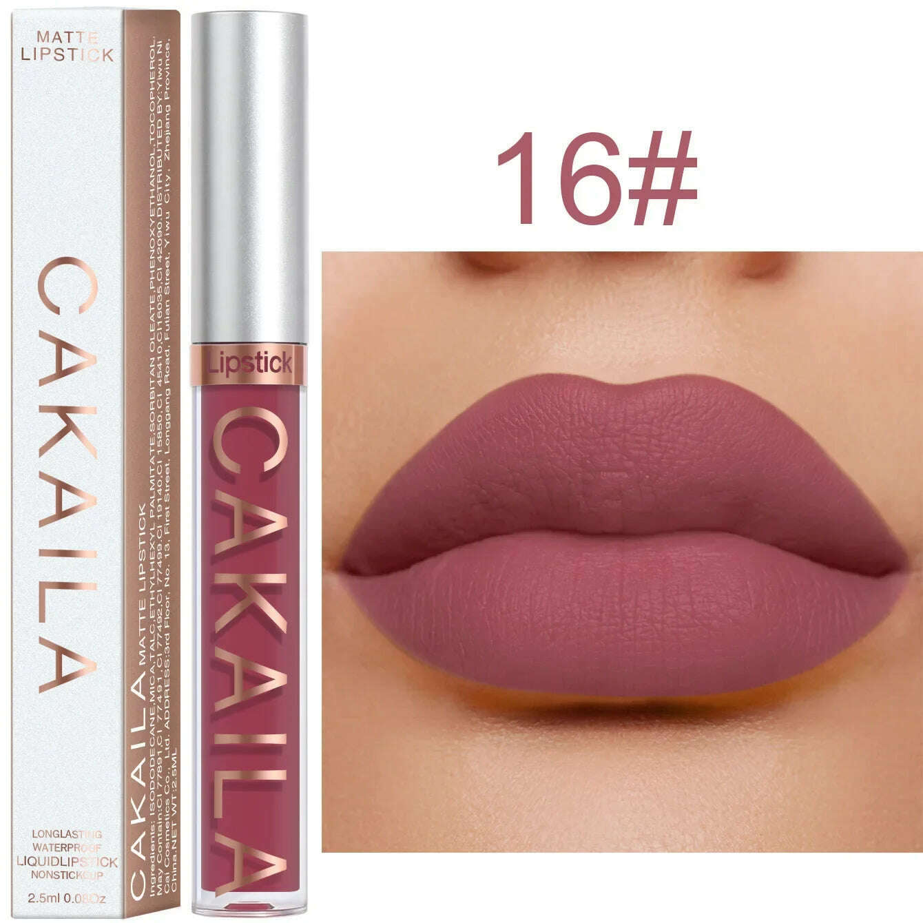 KIMLUD, 18 Colors Long Lasting Matte Nude Liquid Lipstick Waterproof Non-stick Cup Sexy Nude Red Brown Lip Gloss Lips Makeup Cosmetics, 16, KIMLUD Womens Clothes