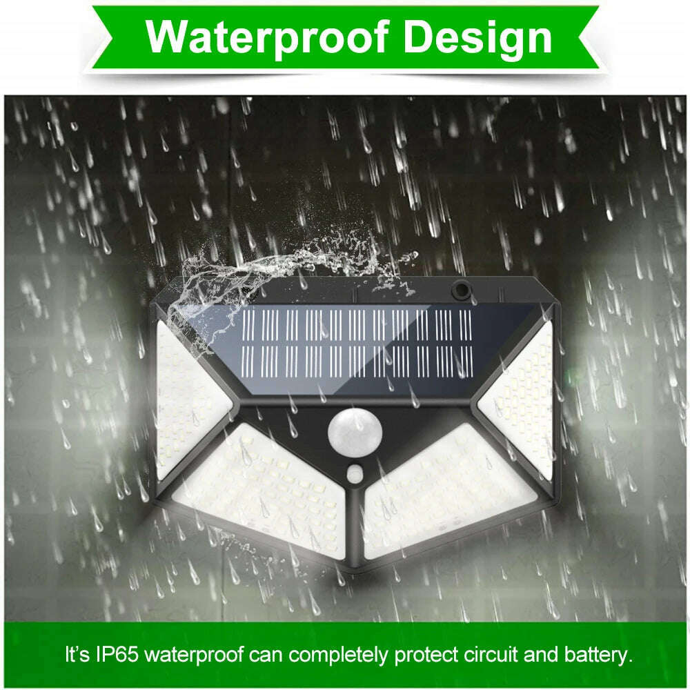 KIMLUD, 180 100 LED Solar Light Outdoor Solar Lamp with Motion Sensor LED Garden Light Waterproof Solar Power Spotlight Street Sunlight, KIMLUD Womens Clothes