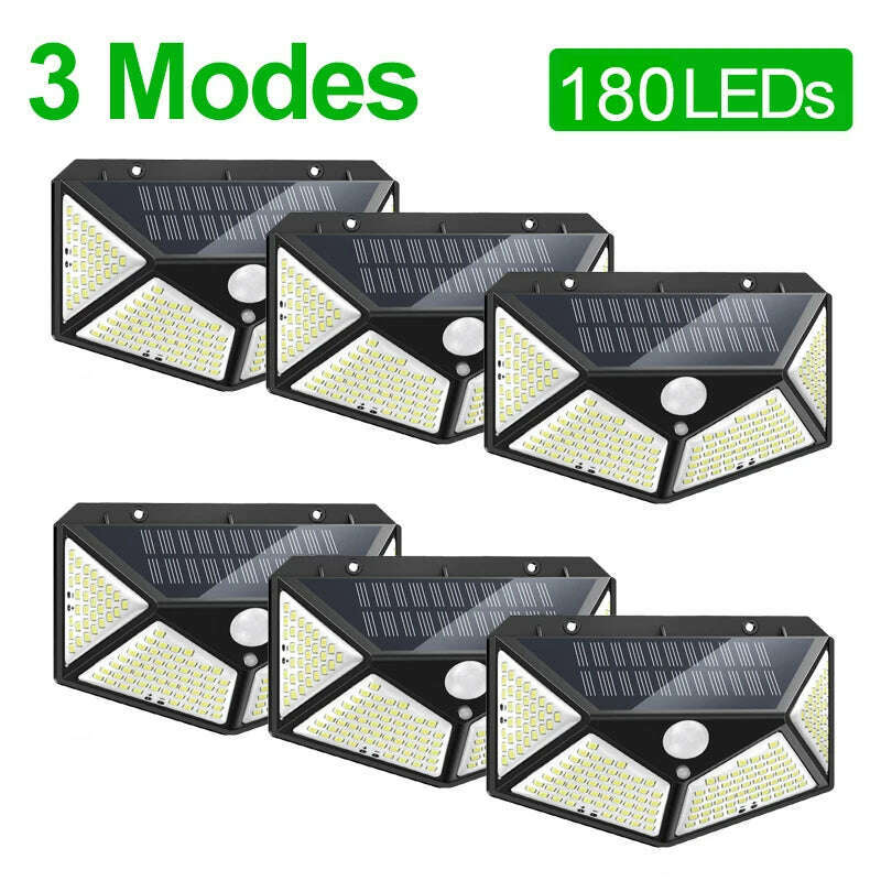 KIMLUD, 180 100 LED Solar Light Outdoor Solar Lamp with Motion Sensor LED Garden Light Waterproof Solar Power Spotlight Street Sunlight, KIMLUD Womens Clothes