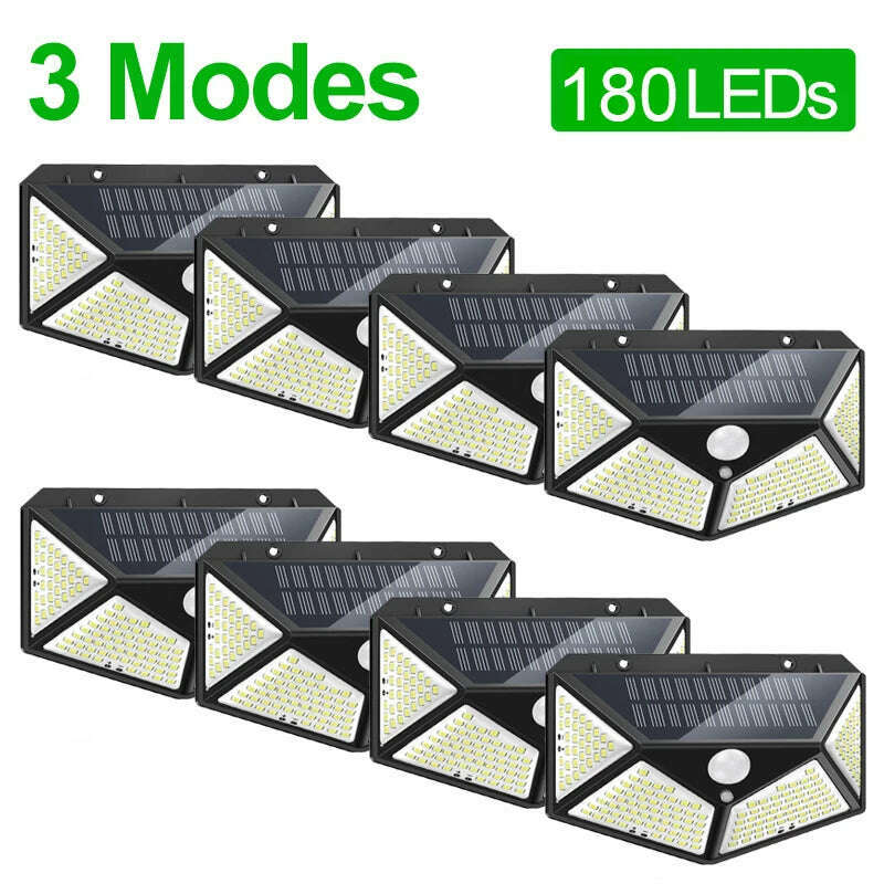 KIMLUD, 180 100 LED Solar Light Outdoor Solar Lamp with Motion Sensor LED Garden Light Waterproof Solar Power Spotlight Street Sunlight, KIMLUD Womens Clothes
