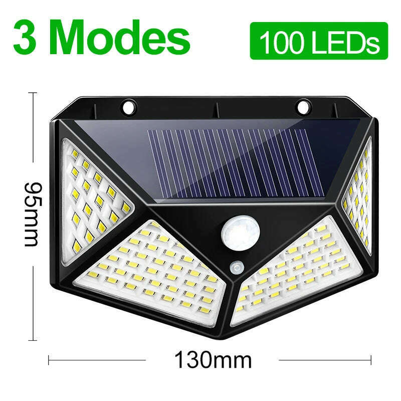 KIMLUD, 180 100 LED Solar Light Outdoor Solar Lamp with Motion Sensor LED Garden Light Waterproof Solar Power Spotlight Street Sunlight, 1 Pieces 100 LEDs / Russian Federation, KIMLUD APPAREL - Womens Clothes