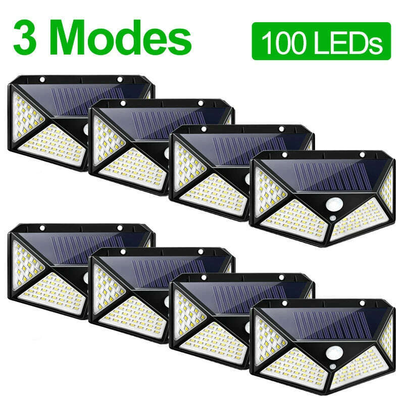 KIMLUD, 180 100 LED Solar Light Outdoor Solar Lamp with Motion Sensor LED Garden Light Waterproof Solar Power Spotlight Street Sunlight, KIMLUD Womens Clothes