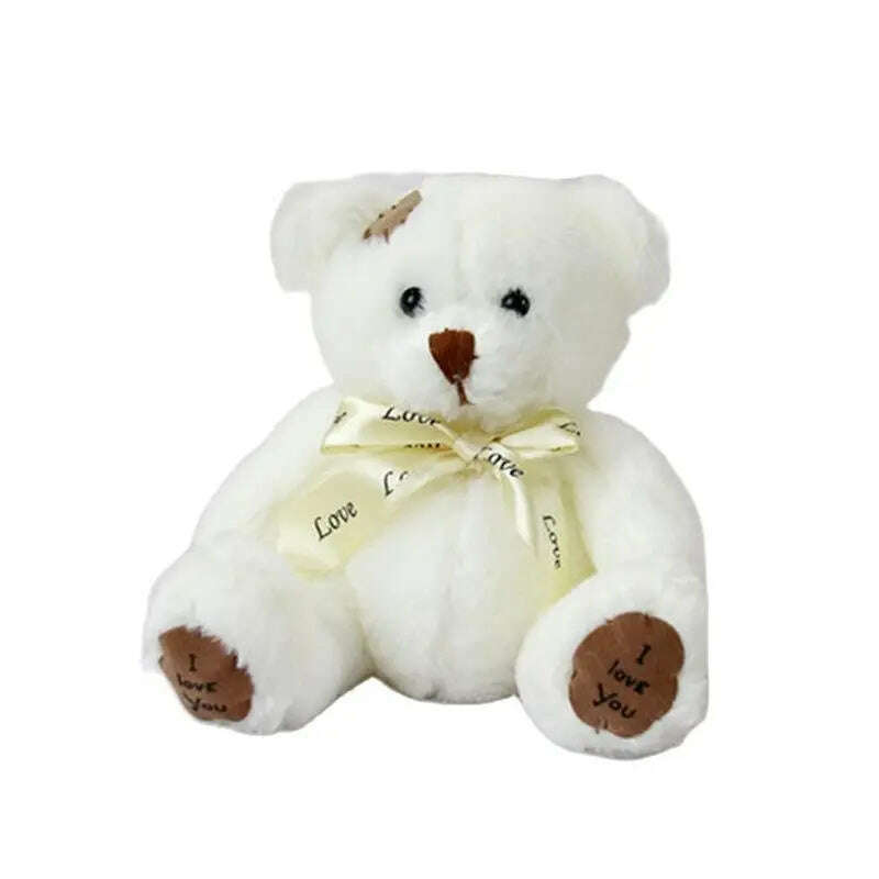 KIMLUD, 18cm 1pc Cute Bear Dolls Lovely Teddy Bear Stuffed Toy Soft Bear Toy Boys Girls Birthday Brinquedos Wedding Gifts, white / 18cm, KIMLUD Women's Clothes
