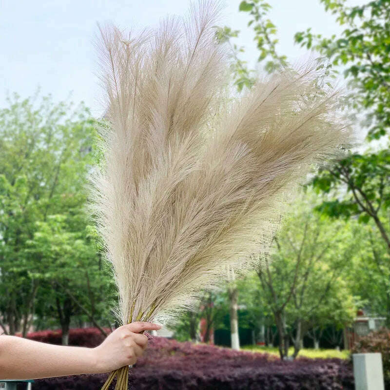 KIMLUD, 1pc 120cm Artificial Pampas Grass Bouquet Vase Wedding Party Home Garden Decoration Plant Real Touch Fake Flower Reed Christmas, A, KIMLUD Women's Clothes