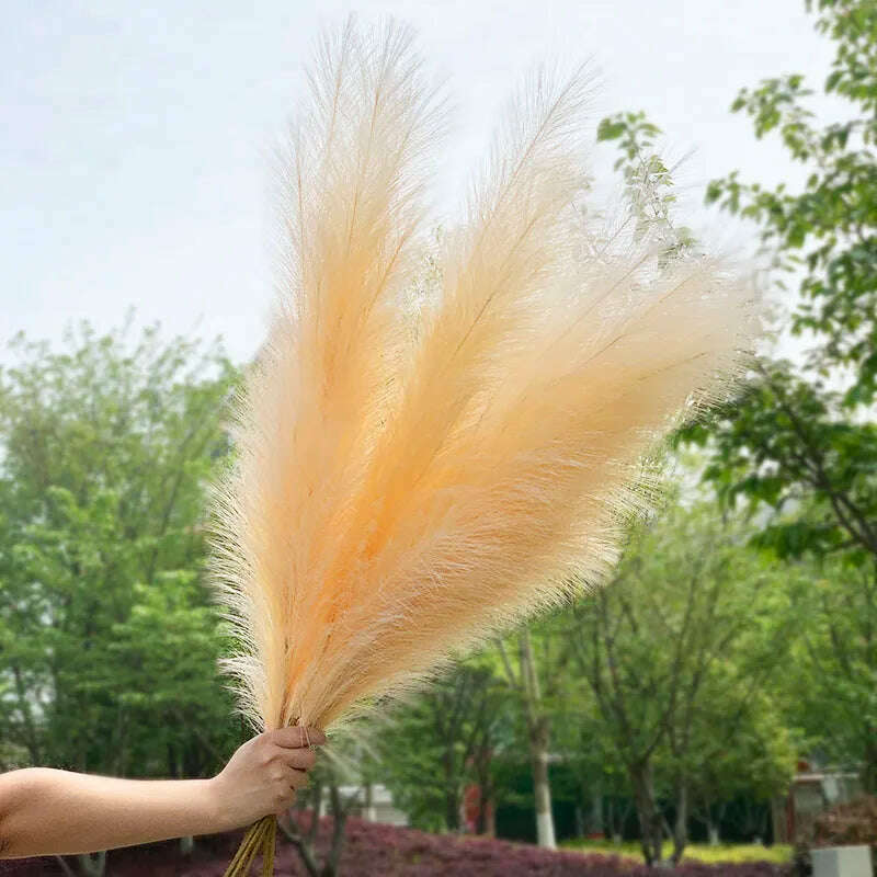 KIMLUD, 1pc 120cm Artificial Pampas Grass Bouquet Vase Wedding Party Home Garden Decoration Plant Real Touch Fake Flower Reed Christmas, C, KIMLUD Womens Clothes