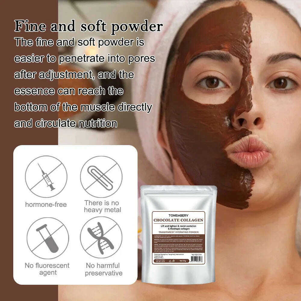 KIMLUD, 1pc Jelly Mask Powder 20g chocolate collagen facial mask powder soft facial mask powder moisturizing and tightening, KIMLUD Womens Clothes