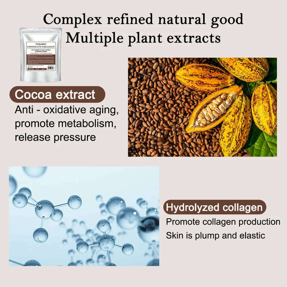 KIMLUD, 1pc Jelly Mask Powder 20g chocolate collagen facial mask powder soft facial mask powder moisturizing and tightening, KIMLUD Womens Clothes