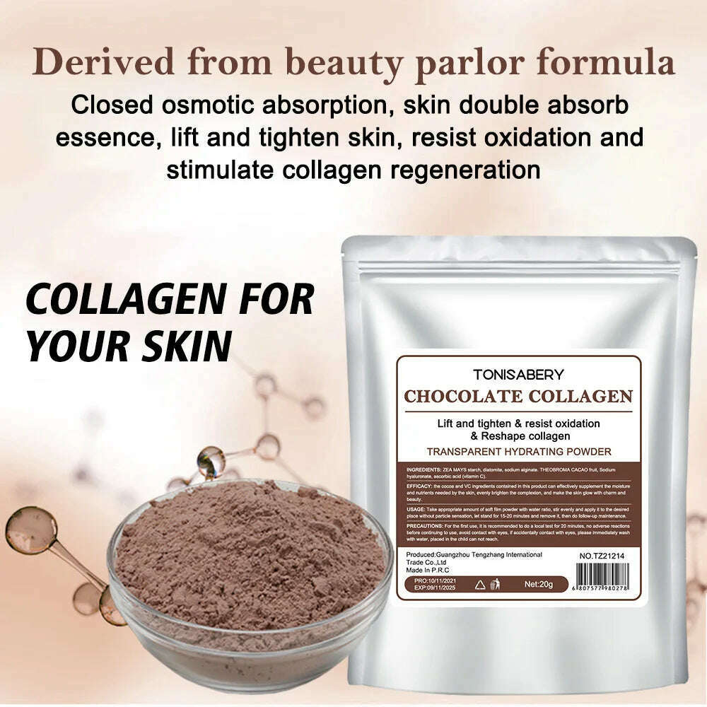 KIMLUD, 1pc Jelly Mask Powder 20g chocolate collagen facial mask powder soft facial mask powder moisturizing and tightening, KIMLUD Womens Clothes