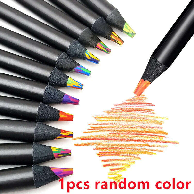 1pcs 4/7/8/12 Colors Gradient Rainbow Pencils Jumbo-Colored Pencils Multicolored Pencils For Art Drawing Coloring Sketching, 1Pc random 8 color, KIMLUD Women's Clothes