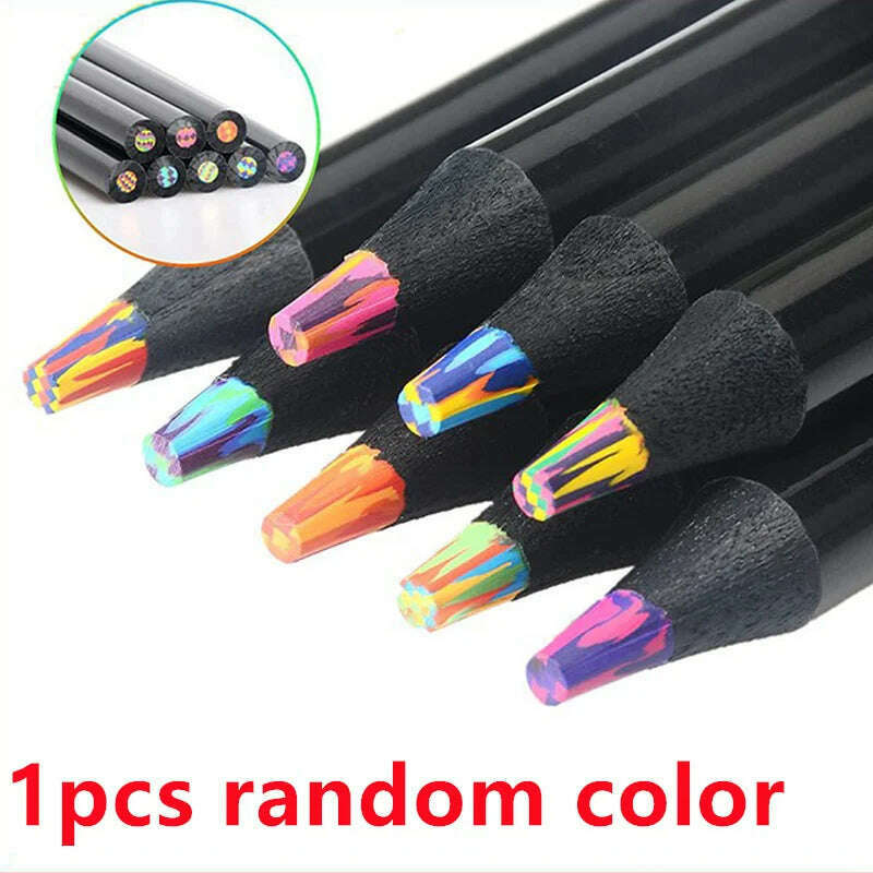 1pcs 4/7/8/12 Colors Gradient Rainbow Pencils Jumbo-Colored Pencils Multicolored Pencils For Art Drawing Coloring Sketching, 1Pc random 12 color, KIMLUD Women's Clothes