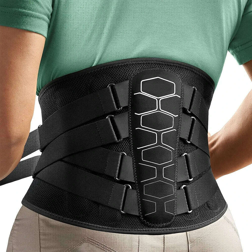 KIMLUD, 1PCS Back Brace for Lower Back Pain,Lumbar Support Belt for Men Women,Bionic Spine Design Back Brace for Sciatica Herniated Disc, Black-1PCS / S, KIMLUD APPAREL - Womens Clothes