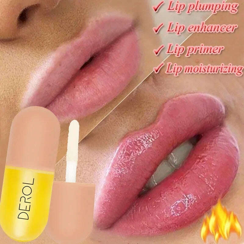 KIMLUD, 1pcs Ginger Lips Gloss Oil Moisturizing Reduce Lip Fine Lines Care Serum Long Lasting Makeup Liquid Lipsticks Lip Care Cosmetic, KIMLUD Womens Clothes