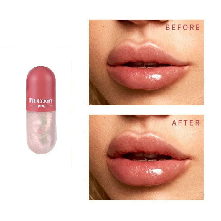 KIMLUD, 1pcs Ginger Lips Gloss Oil Moisturizing Reduce Lip Fine Lines Care Serum Long Lasting Makeup Liquid Lipsticks Lip Care Cosmetic, 4 5ml Color Change, KIMLUD Womens Clothes