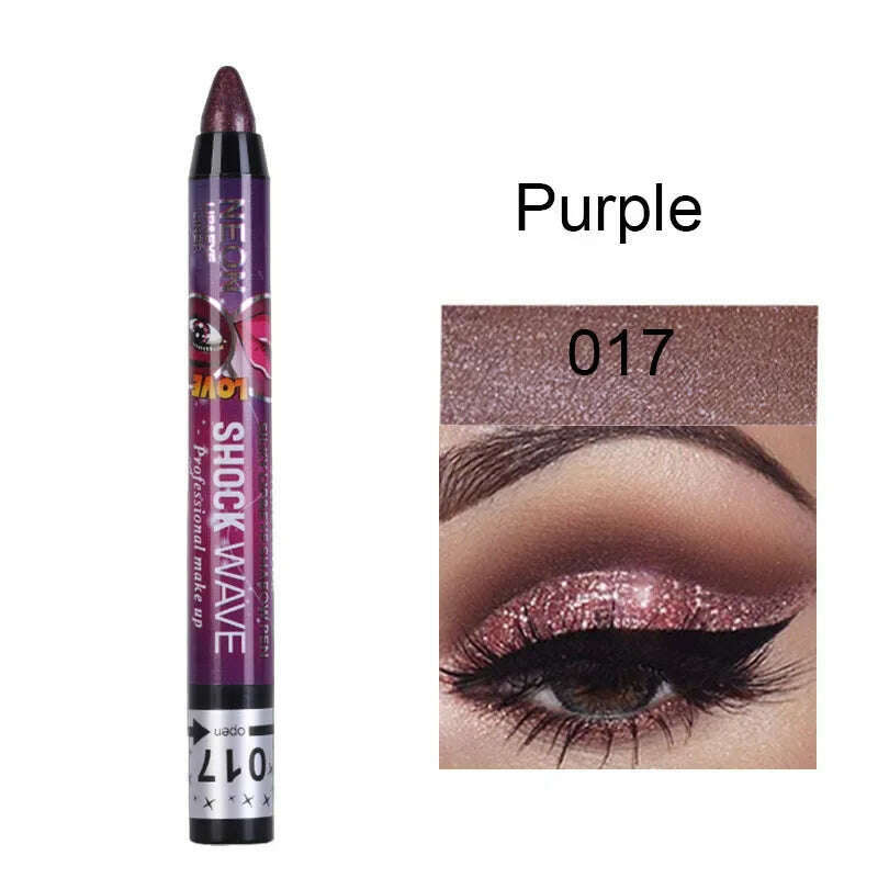 2 In 1 Eyeshadow Lipstick Stick Pencil Waterproof Glitter Matte Eye Shadow Makeup Pigment Eyeshadow Pen - KIMLUD