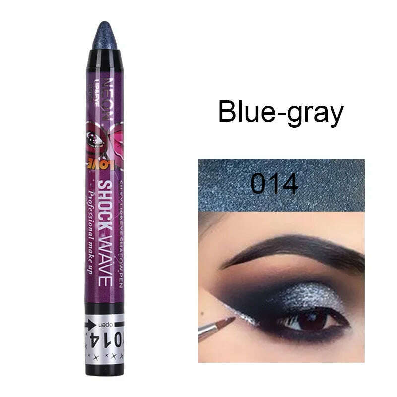 2 In 1 Eyeshadow Lipstick Stick Pencil Waterproof Glitter Matte Eye Shadow Makeup Pigment Eyeshadow Pen - KIMLUD