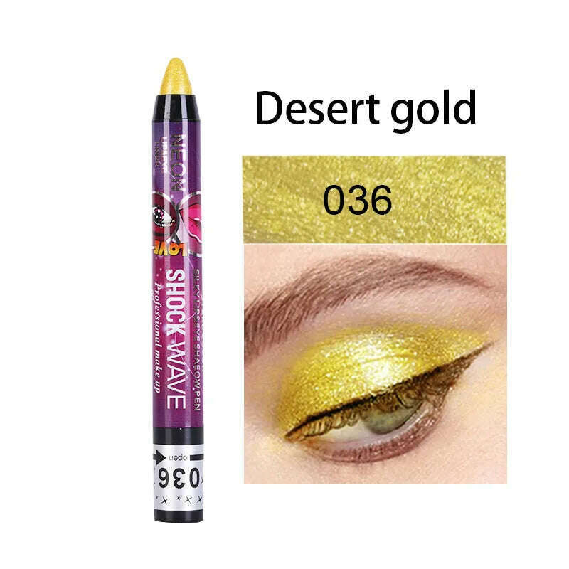 2 In 1 Eyeshadow Lipstick Stick Pencil Waterproof Glitter Matte Eye Shadow Makeup Pigment Eyeshadow Pen - KIMLUD