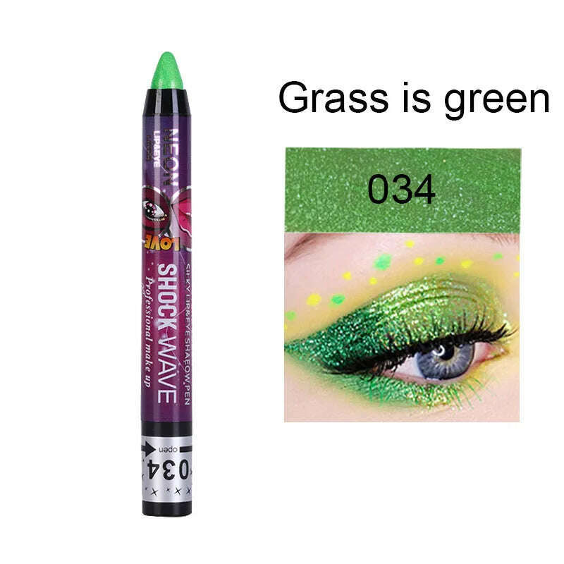 2 In 1 Eyeshadow Lipstick Stick Pencil Waterproof Glitter Matte Eye Shadow Makeup Pigment Eyeshadow Pen - KIMLUD