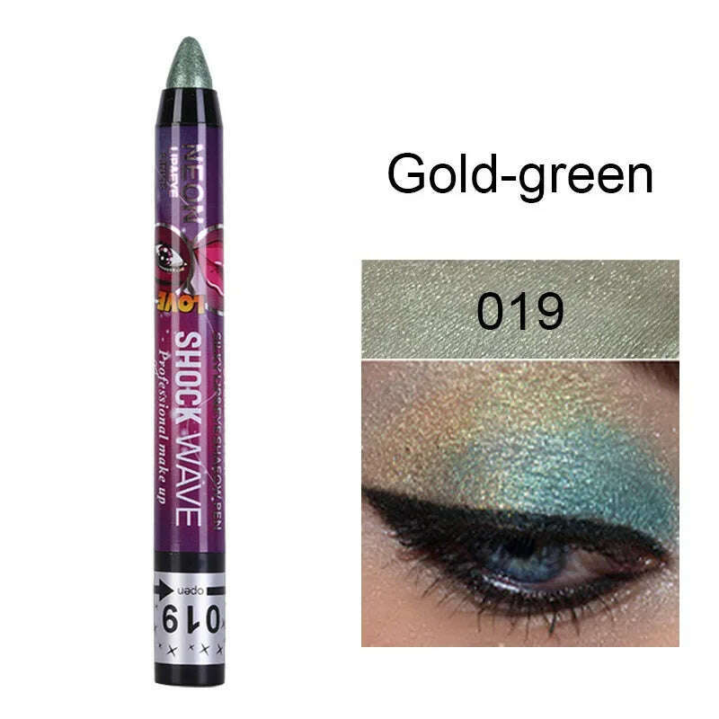 2 In 1 Eyeshadow Lipstick Stick Pencil Waterproof Glitter Matte Eye Shadow Makeup Pigment Eyeshadow Pen - KIMLUD