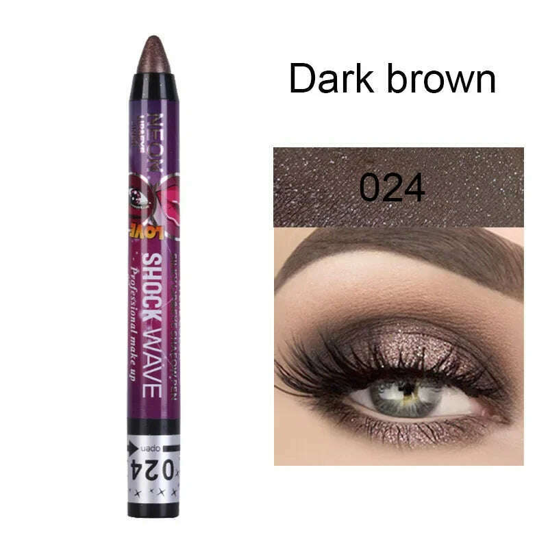 2 In 1 Eyeshadow Lipstick Stick Pencil Waterproof Glitter Matte Eye Shadow Makeup Pigment Eyeshadow Pen - KIMLUD