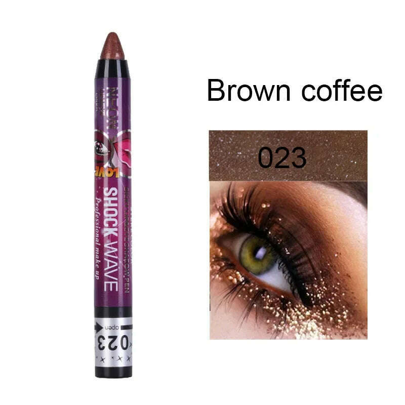 2 In 1 Eyeshadow Lipstick Stick Pencil Waterproof Glitter Matte Eye Shadow Makeup Pigment Eyeshadow Pen - KIMLUD
