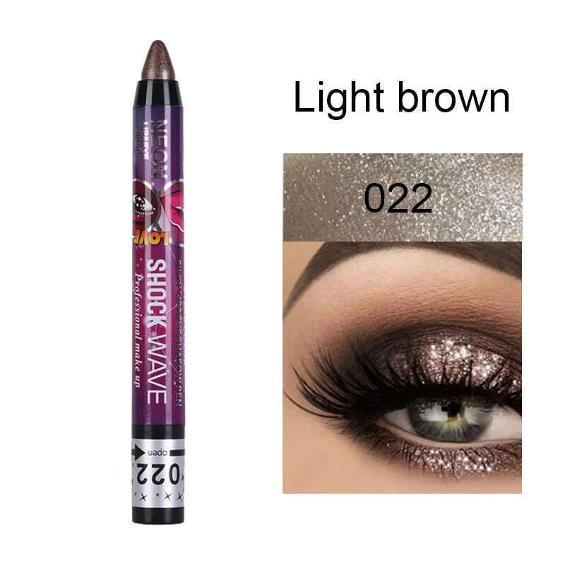 2 In 1 Eyeshadow Lipstick Stick Pencil Waterproof Glitter Matte Eye Shadow Makeup Pigment Eyeshadow Pen - KIMLUD