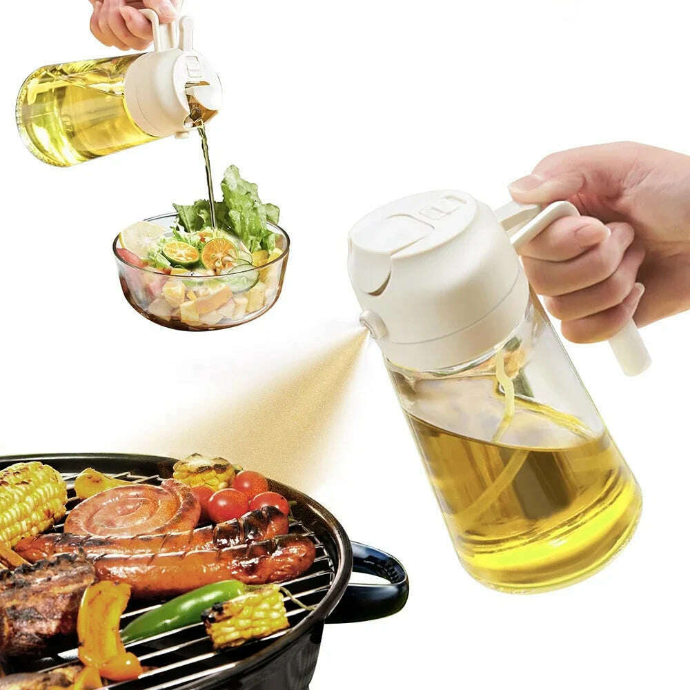 KIMLUD, 2 in 1 Glass Oil Sprayer & Dispenser Olive Oil Dispenser Bottle Kitchen Salad  Olive Oil Spray For Cooking BBQ Spray Bottle, KIMLUD Womens Clothes