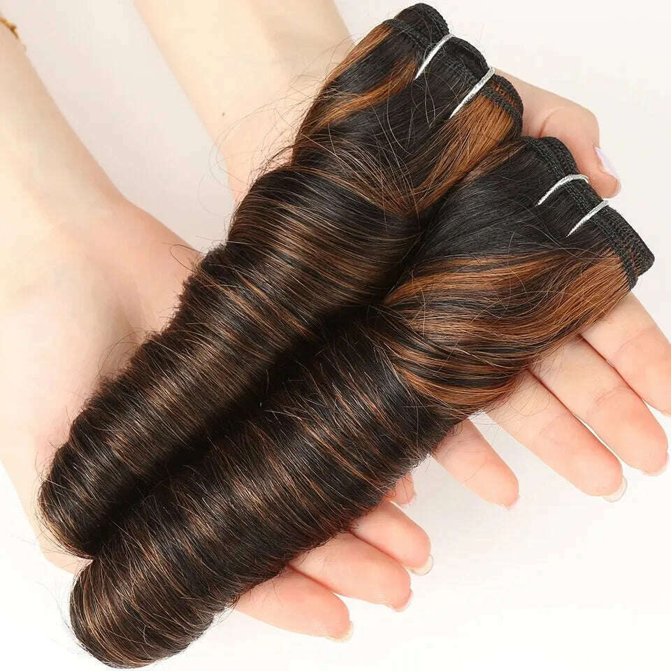 KIMLUD, 2 Pcs/Pack Loose Wave Brazilian Hair Weave Bundles 10-18 Inch Human Hair Bundles For Women Bundles Sale Human Hair Extension, KIMLUD Womens Clothes