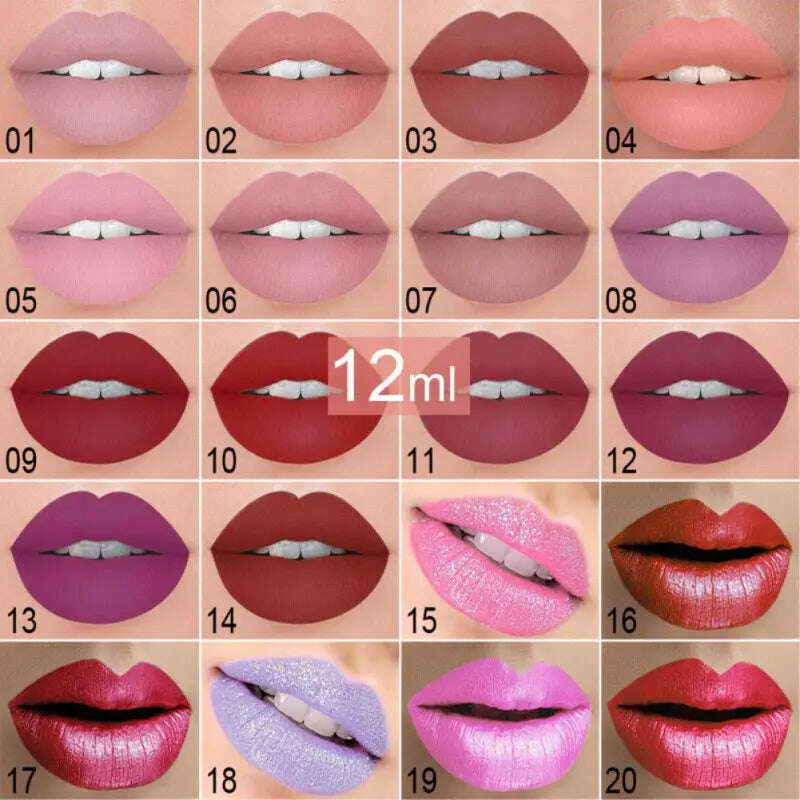 KIMLUD, 20 Colors Long-Lasting Nutritious Lipstick High-capacity Matte Matte Lip Gloss Women Lip Make Up Cosmetics Big Lip Gloss, KIMLUD Womens Clothes