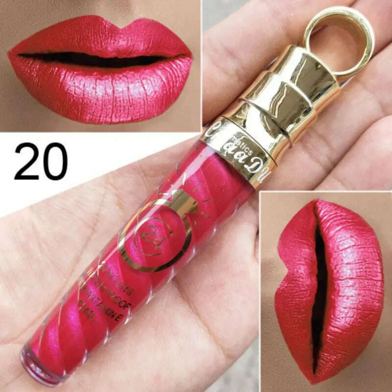 KIMLUD, 20 Colors Long-Lasting Nutritious Lipstick High-capacity Matte Matte Lip Gloss Women Lip Make Up Cosmetics Big Lip Gloss, 20, KIMLUD Women's Clothes
