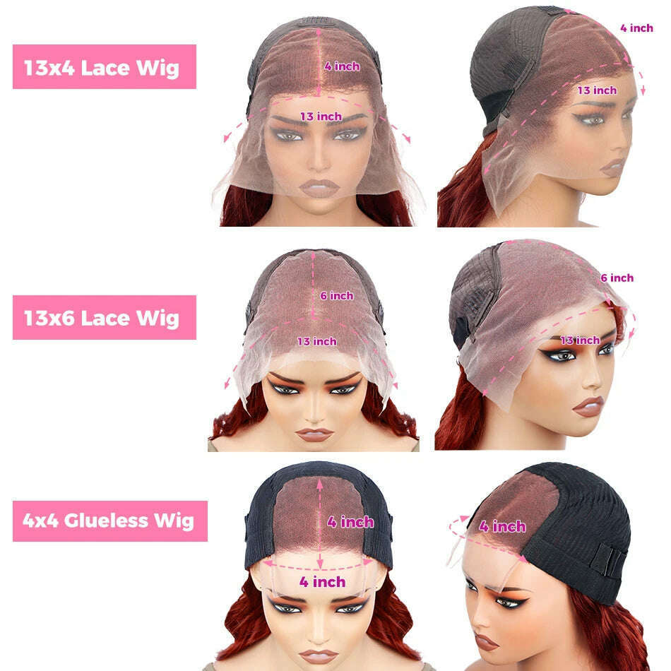 KIMLUD, 200% Density Brazilian 30 Inch Reddish Brown Body Wave 13x4 Lace Front Wig Human Hair 13x6 HD Lace Frontal Wigs For Women, KIMLUD Womens Clothes