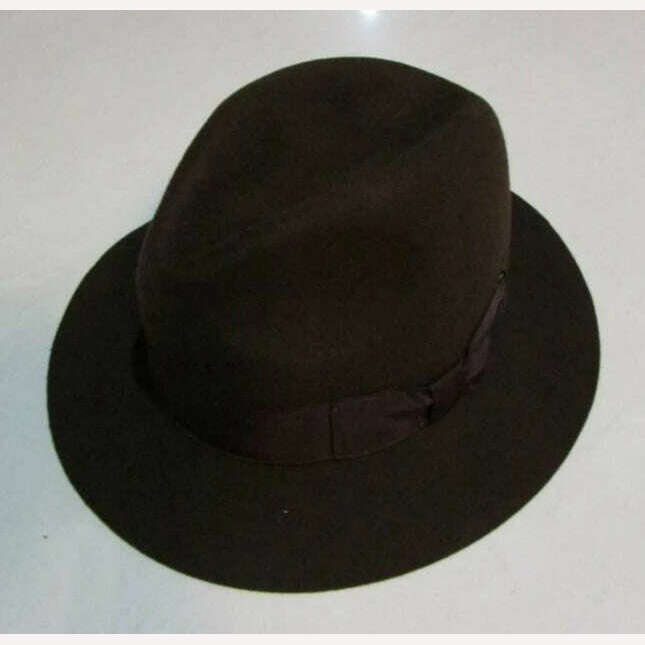 KIMLUD, 2018  Crushhat 100% Wool From Australian Fedora Fashion Unisex Black Homburg Panama Jazz Hat Men Panama Fedora Black Hats B-1540, Auburn / 55, KIMLUD Womens Clothes