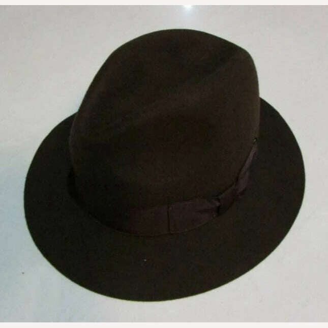 2018 Crushhat 100% Wool From Australian Fedora Fashion Unisex Black Homburg Panama Jazz Hat Men Panama Fedora Black Hats B-1540 - KIMLUD