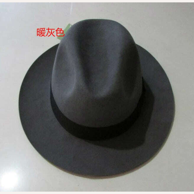 KIMLUD, 2018  Crushhat 100% Wool From Australian Fedora Fashion Unisex Black Homburg Panama Jazz Hat Men Panama Fedora Black Hats B-1540, Gray / 55, KIMLUD Women's Clothes