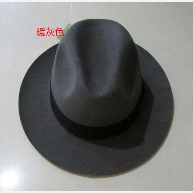 2018 Crushhat 100% Wool From Australian Fedora Fashion Unisex Black Homburg Panama Jazz Hat Men Panama Fedora Black Hats B-1540 - KIMLUD