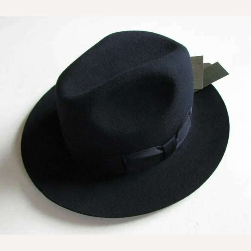 2018 Crushhat 100% Wool From Australian Fedora Fashion Unisex Black Homburg Panama Jazz Hat Men Panama Fedora Black Hats B-1540 - KIMLUD