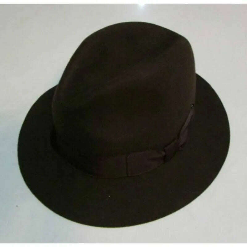 2018 Crushhat 100% Wool From Australian Fedora Fashion Unisex Black Homburg Panama Jazz Hat Men Panama Fedora Black Hats B-1540 - KIMLUD