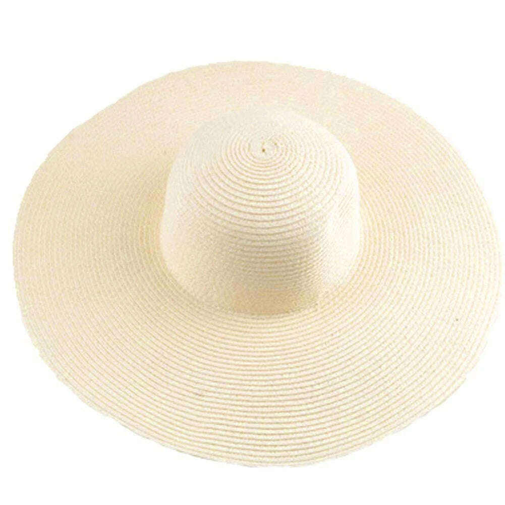 KIMLUD, 2019 Women Natural Raffia Straw Hat Ribbon Tie Brim Hat Derby Beach Sun Hat Cap Summer Wide Brim UV Protect Hats Female Cap Summ, KIMLUD Womens Clothes