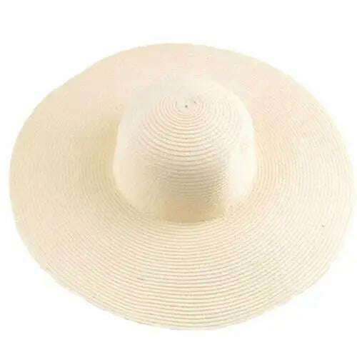 KIMLUD, 2019 Women Natural Raffia Straw Hat Ribbon Tie Brim Hat Derby Beach Sun Hat Cap Summer Wide Brim UV Protect Hats Female Cap Summ, Beige, KIMLUD Womens Clothes