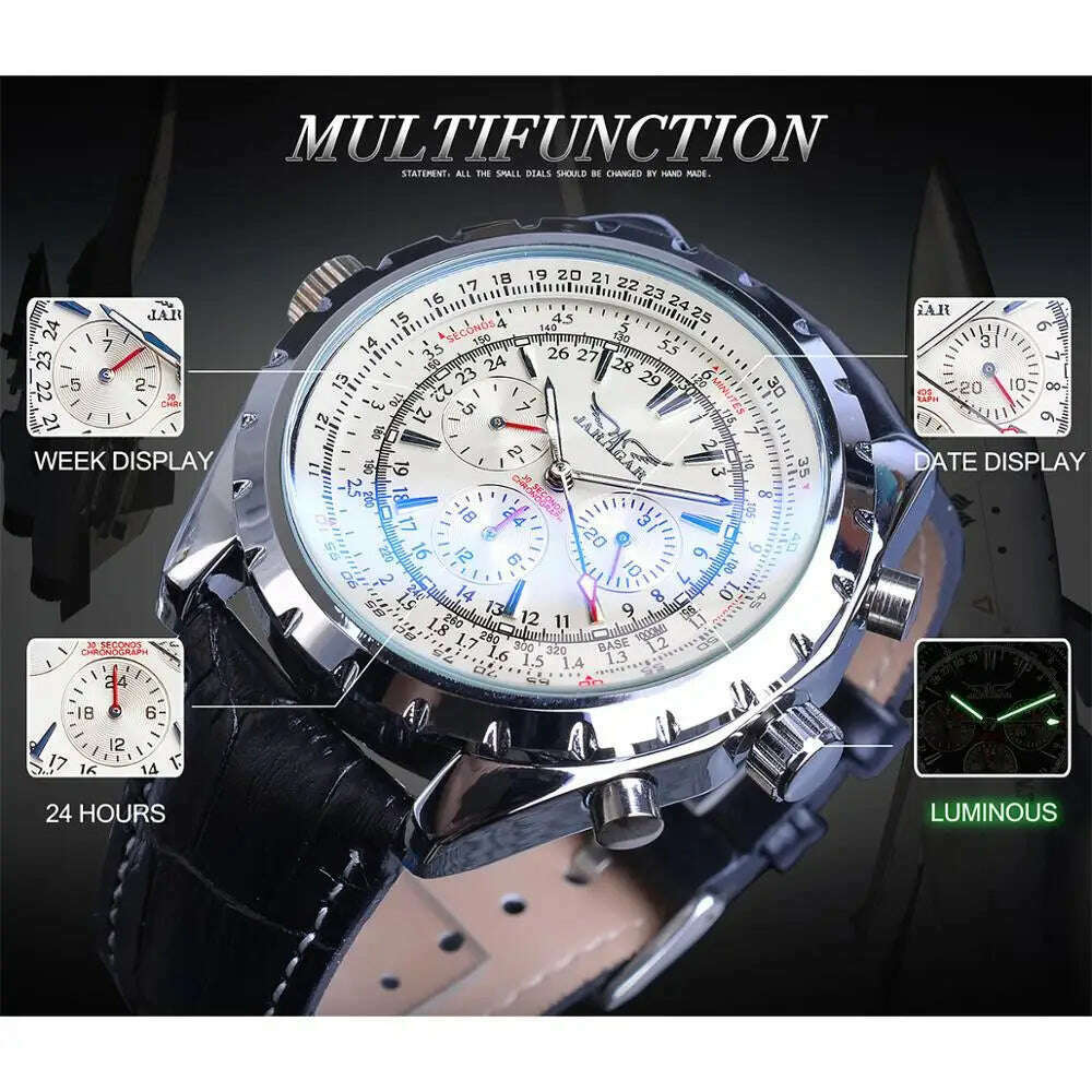 KIMLUD, 2020 Jaragar Top Brand Luxury Mechanical Male Watches Blue Glass Aviator Series Military True Men's Sport Automatic Wrist Watch, KIMLUD Womens Clothes