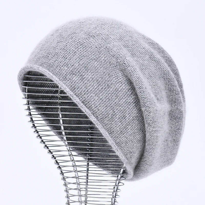 2020 New Cashmere Beanie Hat Women Winter Hats Crimping Wool Knitted Warm Skullies Beanies For Women Gorros Female Cap - KIMLUD
