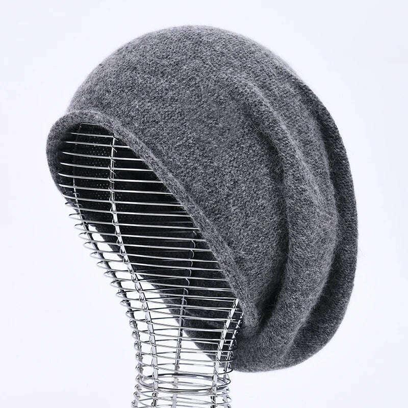 2020 New Cashmere Beanie Hat Women Winter Hats Crimping Wool Knitted Warm Skullies Beanies For Women Gorros Female Cap - KIMLUD