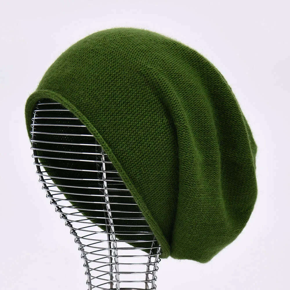 2020 New Cashmere Beanie Hat Women Winter Hats Crimping Wool Knitted Warm Skullies Beanies For Women Gorros Female Cap - KIMLUD